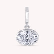 Solitaire Pendant 2 Carat Oval Cut Lab Grown Diamond