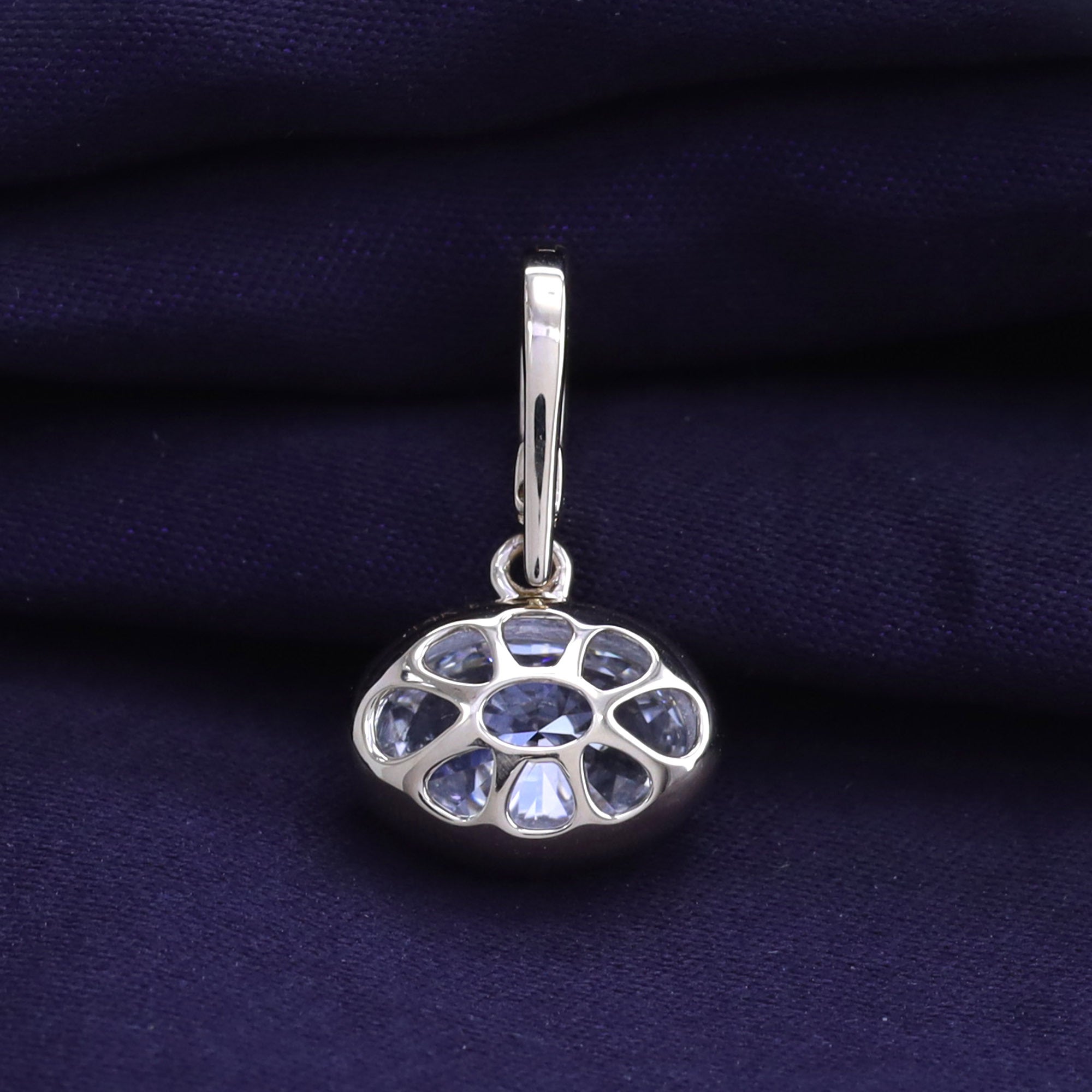 Solitaire Pendant 2 Carat Oval Cut Lab Grown Diamond