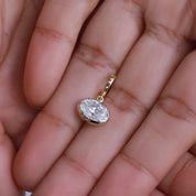 Solitaire Pendant 2 Carat Oval Cut Lab Grown Diamond
