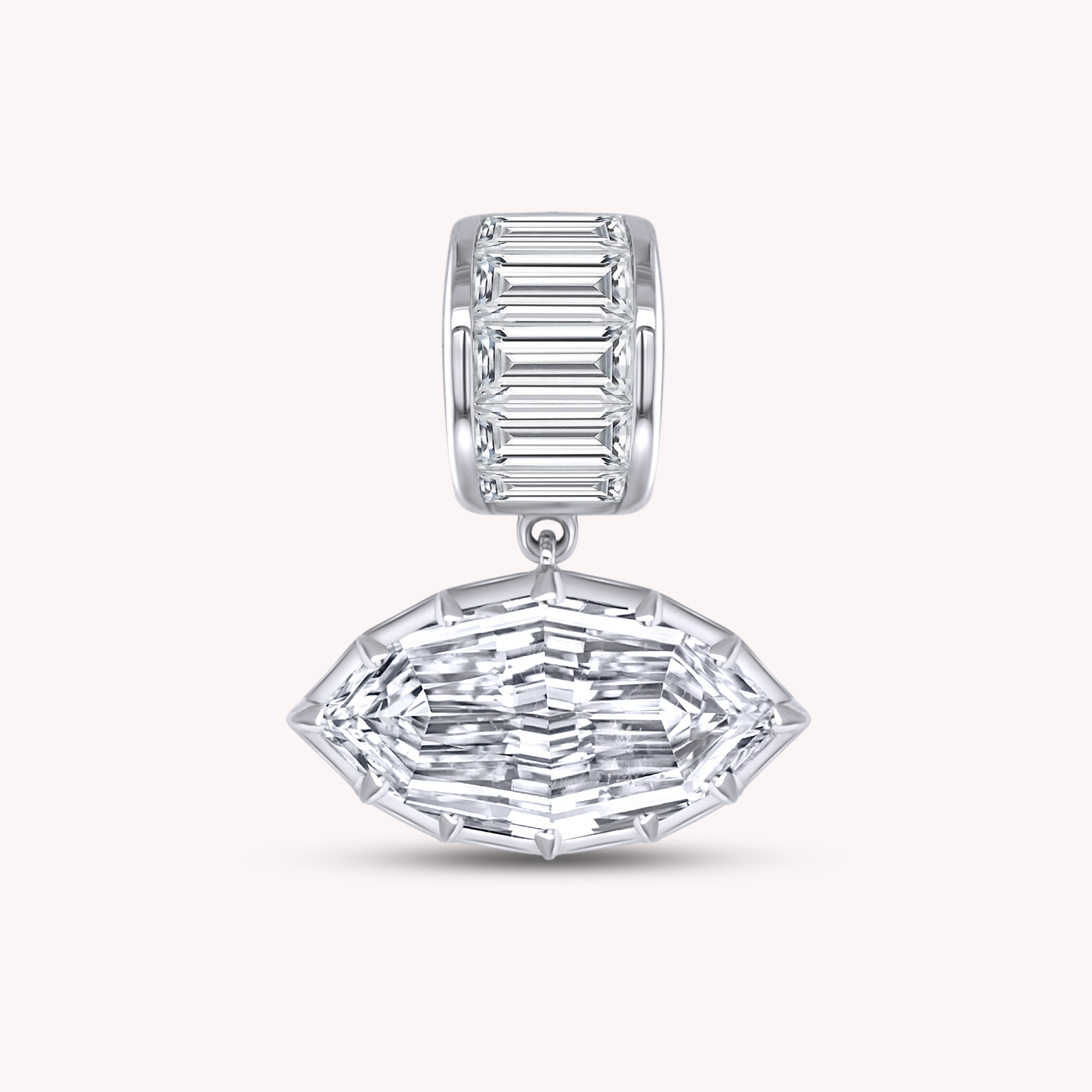 Solitaire Pendant Marquise and Baguette Lab Grown Diamond