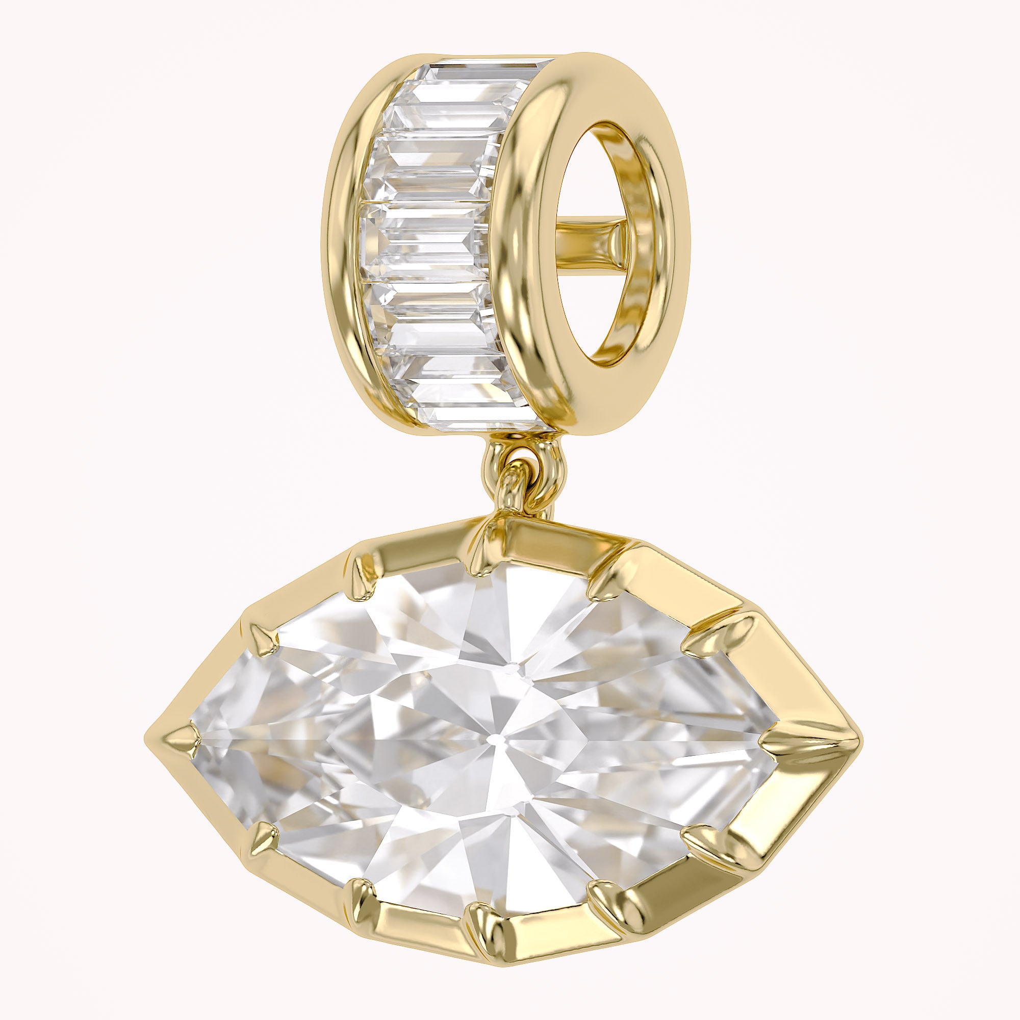 Solitaire Pendant Marquise and Baguette Lab Grown Diamond