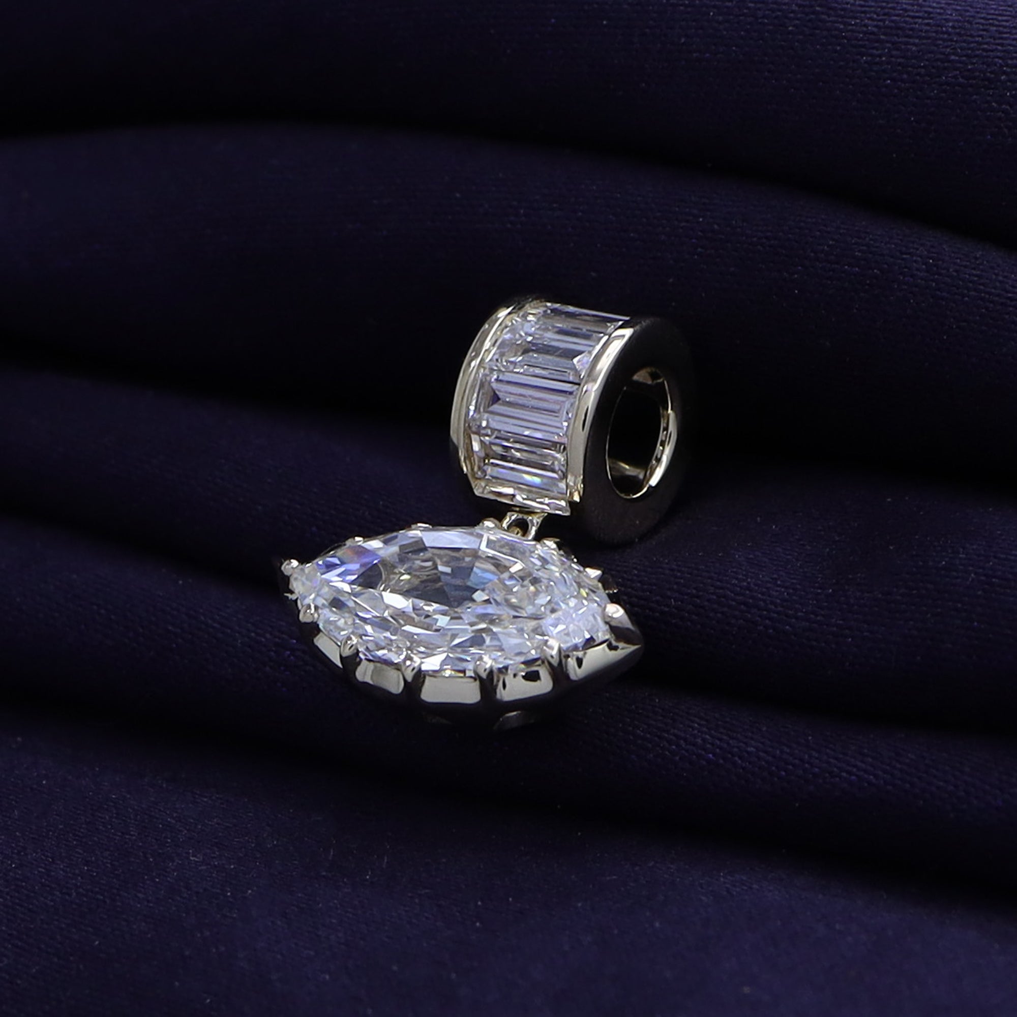 Solitaire Pendant Marquise and Baguette Lab Grown Diamond