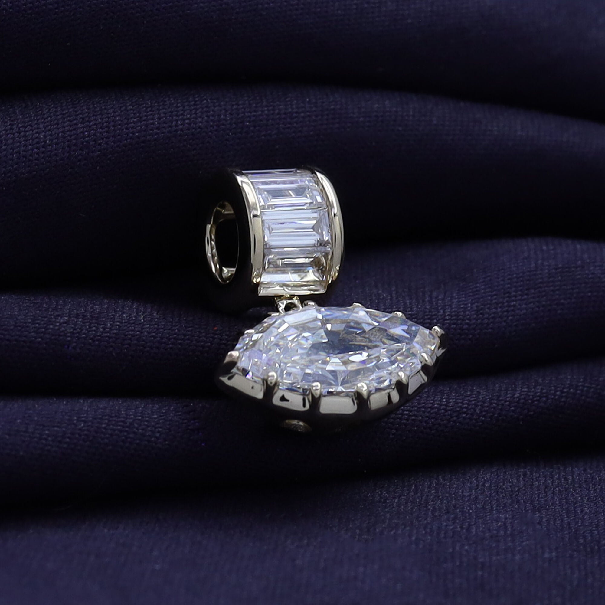 Solitaire Pendant Marquise and Baguette Lab Grown Diamond