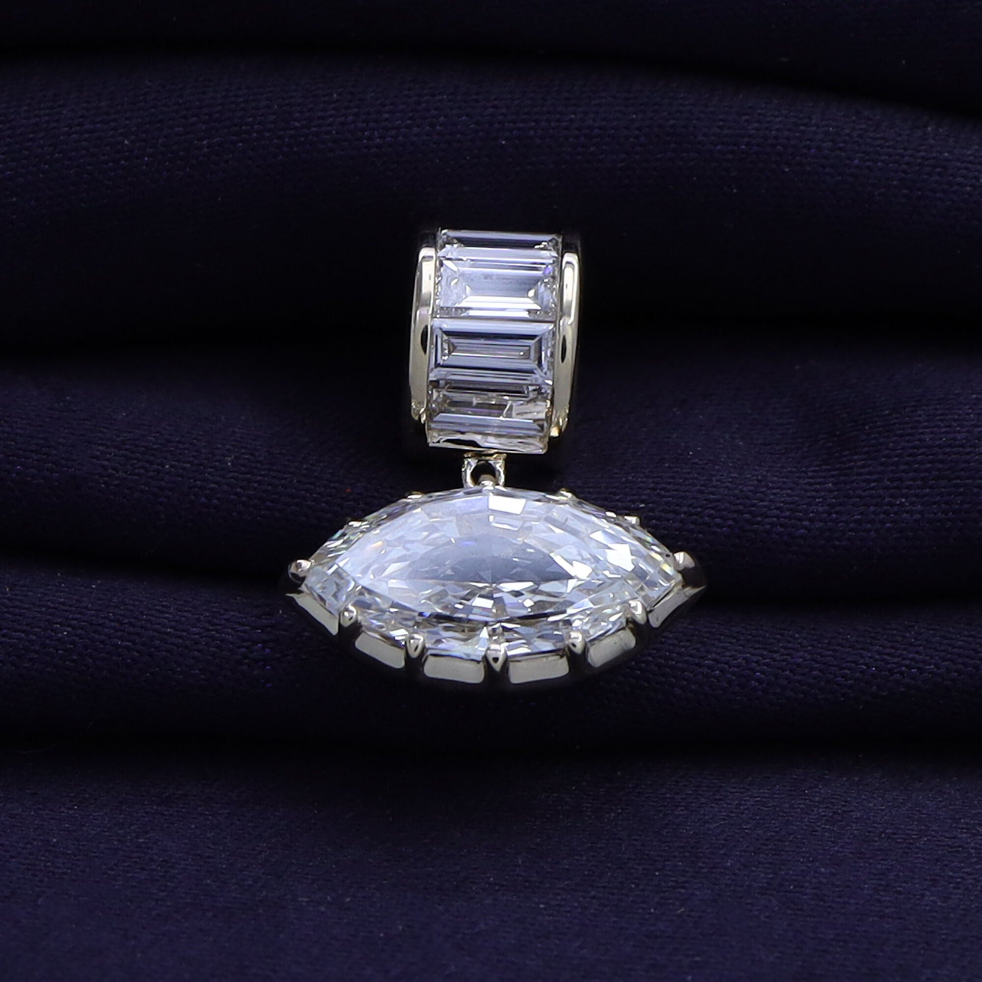 Solitaire Pendant Marquise and Baguette Lab Grown Diamond
