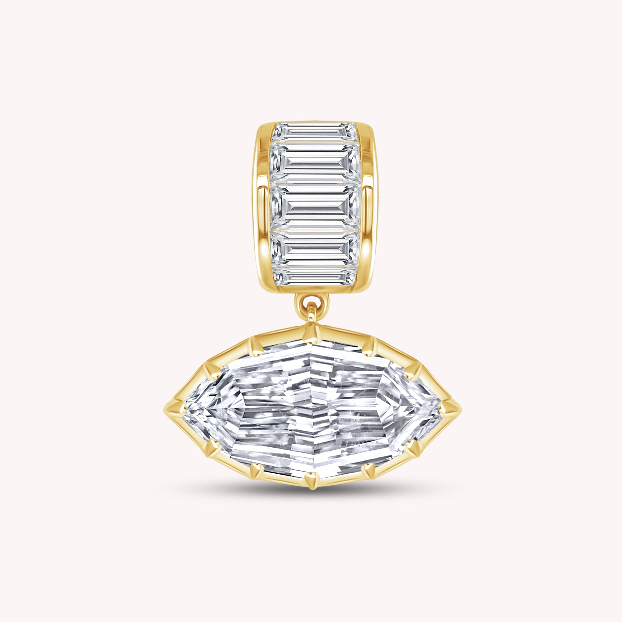 Solitaire Pendant Marquise and Baguette Lab Grown Diamond