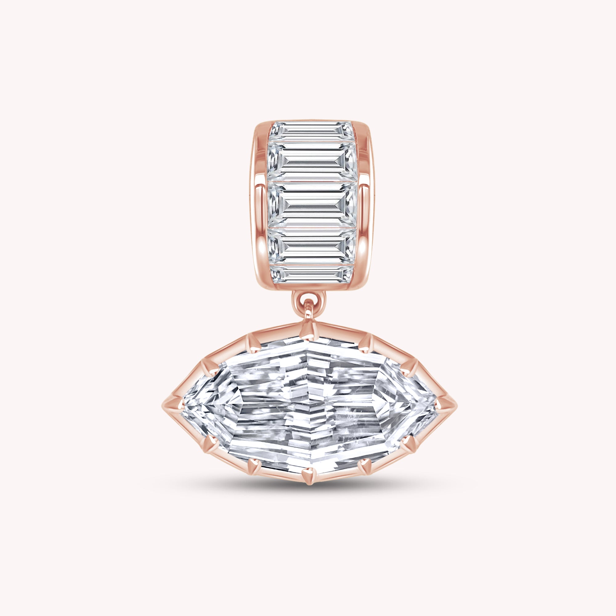 Solitaire Pendant Marquise and Baguette Lab Grown Diamond