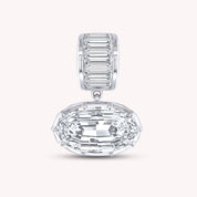 Solitaire Pendant Oval and Baguette Cut Lab Grown Diamond