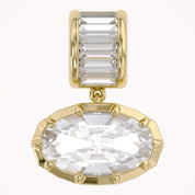 Solitaire Pendant Oval and Baguette Cut Lab Grown Diamond