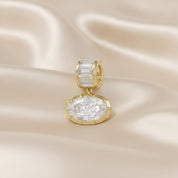 Solitaire Pendant Oval and Baguette Cut Lab Grown Diamond