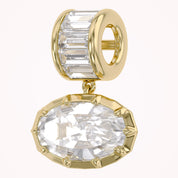 Solitaire Pendant Oval and Baguette Cut Lab Grown Diamond