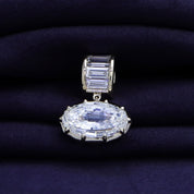 Solitaire Pendant Oval and Baguette Cut Lab Grown Diamond