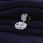Solitaire Pendant Oval and Baguette Cut Lab Grown Diamond