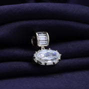 Solitaire Pendant Oval and Baguette Cut Lab Grown Diamond