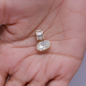 Solitaire Pendant Oval and Baguette Cut Lab Grown Diamond