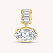 Solitaire Pendant Oval and Baguette Cut Lab Grown Diamond