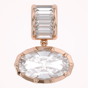 Solitaire Pendant Oval and Baguette Cut Lab Grown Diamond