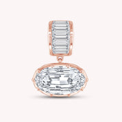 Solitaire Pendant Oval and Baguette Cut Lab Grown Diamond