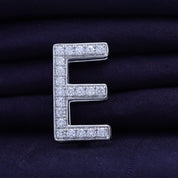 E Initial Letter Ring Round Cut Lab Grown Diamond