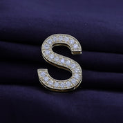 S Initial Letter Ring Round Cut Lab Grown Diamond