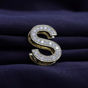 S Initial Letter Ring Round Cut Lab Grown Diamond