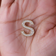 S Initial Letter Ring Round Cut Lab Grown Diamond