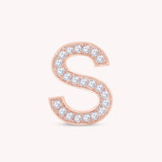 S Initial Letter Ring Round Cut Lab Grown Diamond
