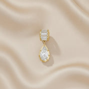 Solitaire Pendant Pear and Baguette Cut Lab Grown Diamond