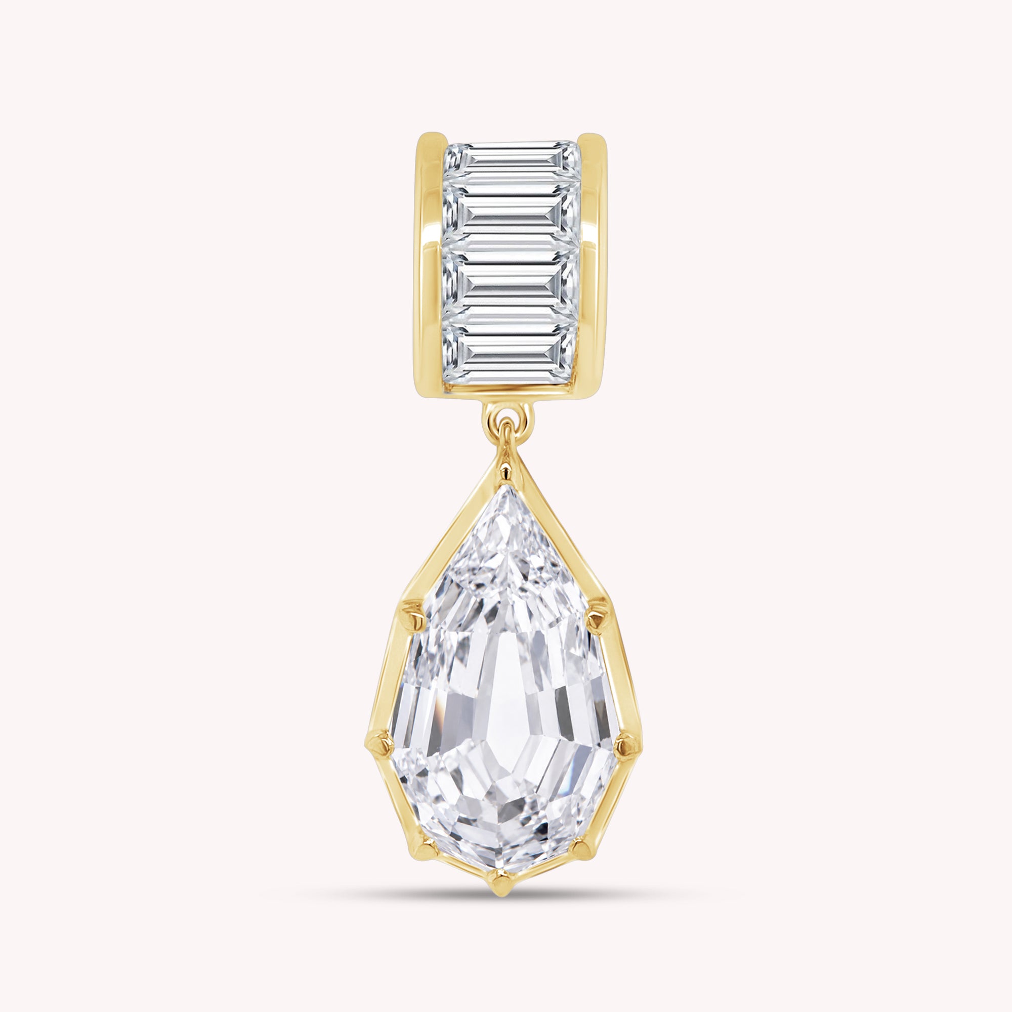 Solitaire Pendant Pear and Baguette Cut Lab Grown Diamond