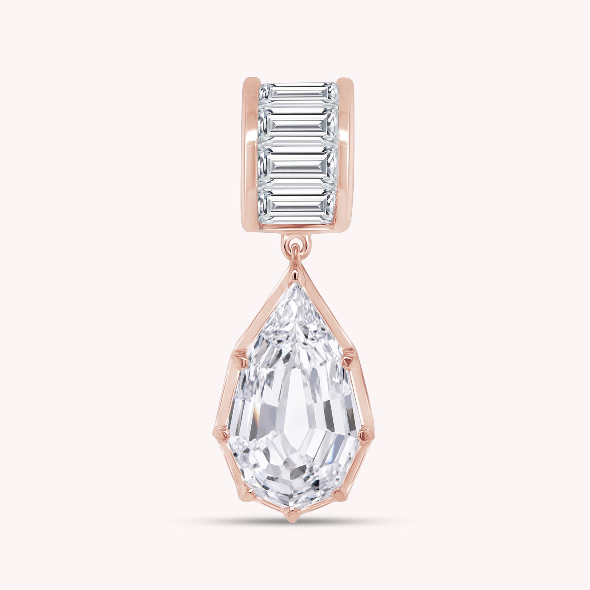 Solitaire Pendant Pear and Baguette Cut Lab Grown Diamond