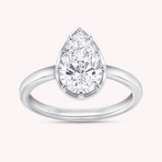 Solitaire Engagement Wedding Ring Pear Lab Grown Diamond