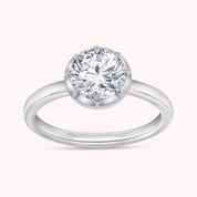 Solitaire Engagement Ring 1 Carat Round Cut Lab Grown Diamond