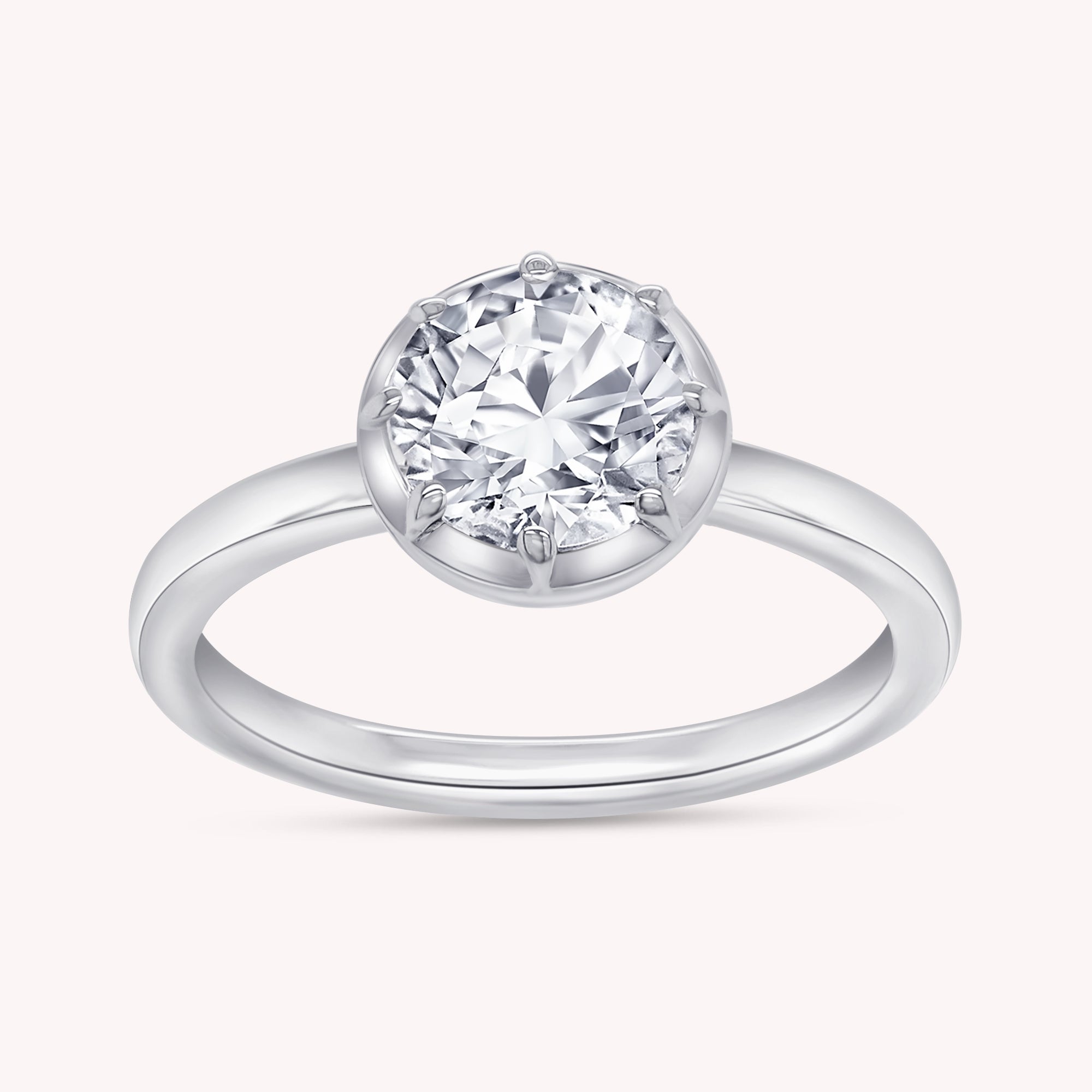 Solitaire Engagement Ring 1 Carat Round Cut Lab Grown Diamond