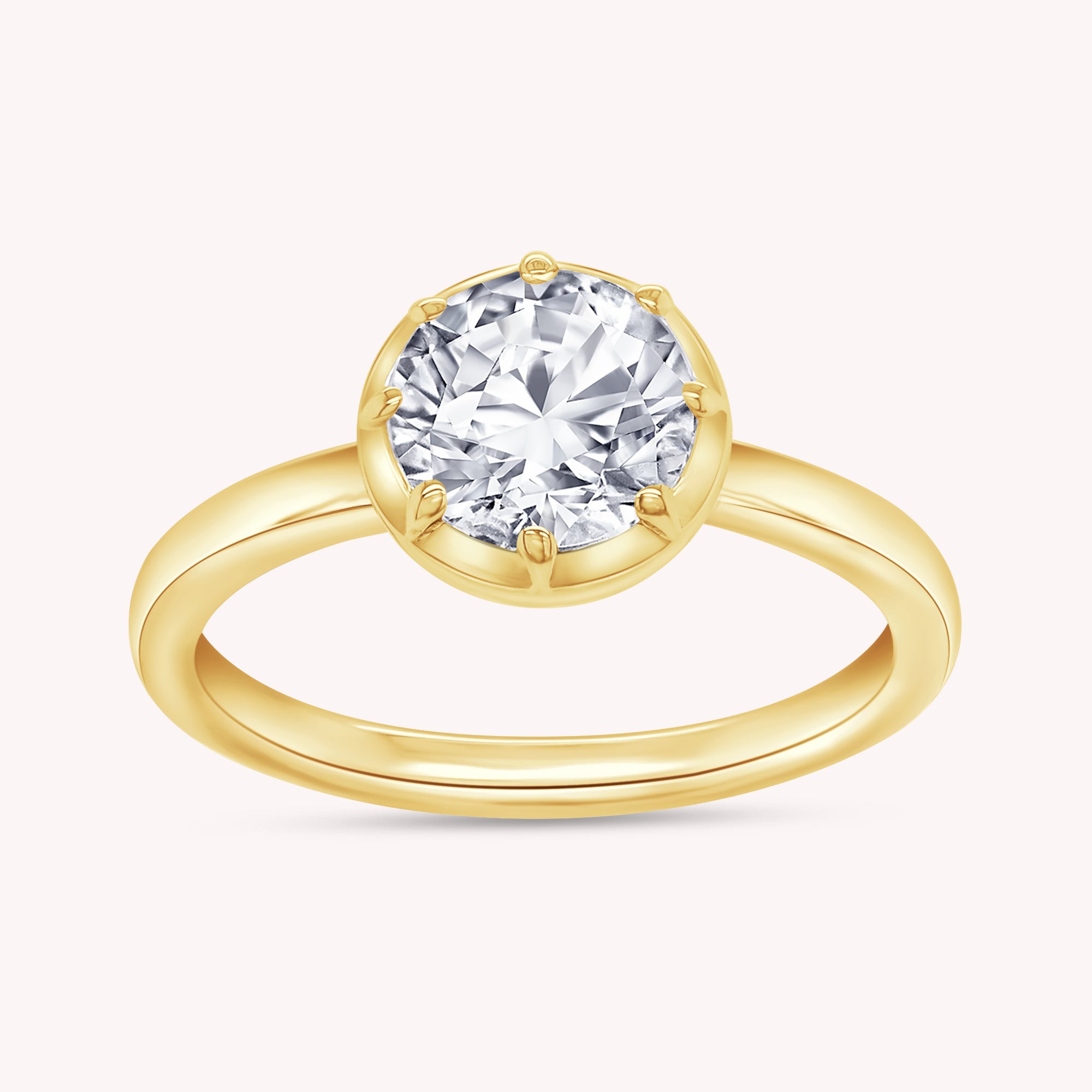 Solitaire Engagement Ring 1 Carat Round Cut Lab Grown Diamond