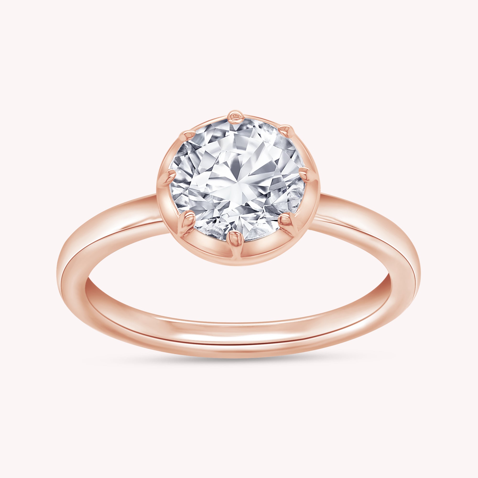 Solitaire Engagement Ring 1 Carat Round Cut Lab Grown Diamond
