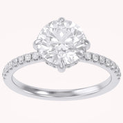 Hidden Halo Solitaire Engagement Ring Center 8.5mm Lab Grown Diamond