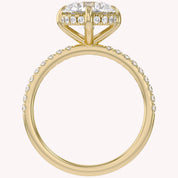 Hidden Halo Solitaire Engagement Ring Center 8.5mm Lab Grown Diamond