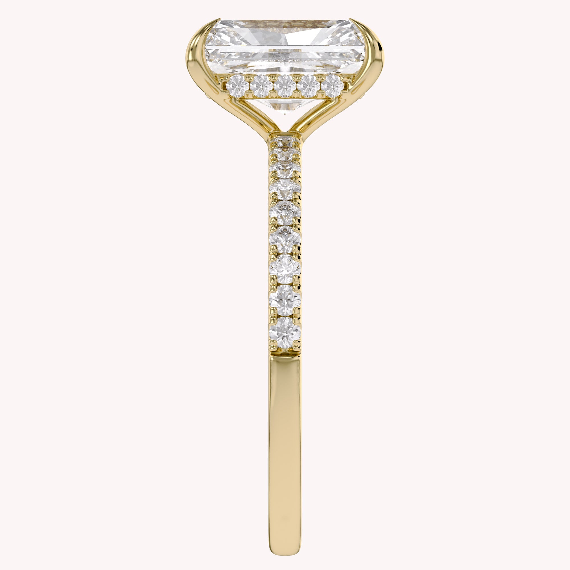 Solitaire Engagement Ring Radiant & Round Lab Grown Diamond