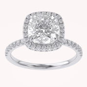 Hidden Halo Solitaire Lab Grown Diamond Engagement Ring
