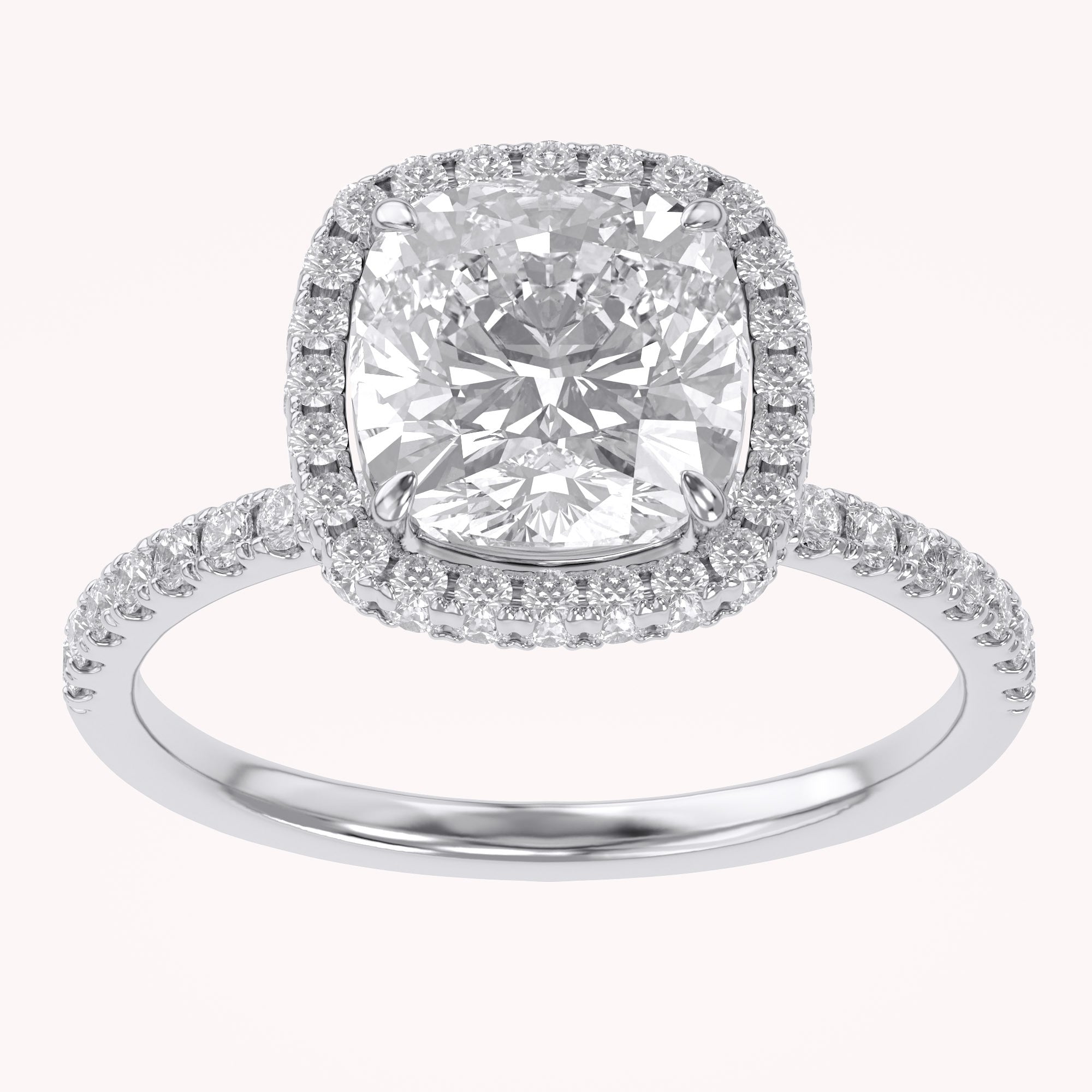 Hidden Halo Solitaire Lab Grown Diamond Engagement Ring