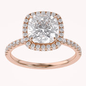 Hidden Halo Solitaire Lab Grown Diamond Engagement Ring