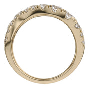 Three Row Wedding Band Ring Lab Grown Diamond