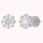 Solitaire Stud Earrings 2.50 Carat Round Lab Grown Diamond