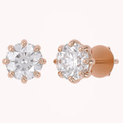 Solitaire Stud Earrings 2.50 Carat Round Lab Grown Diamond
