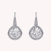 Solitare Fish Hook Drop Dangle Earrings Lab Grown Diamond