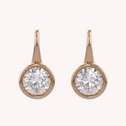 Solitare Fish Hook Drop Dangle Earrings Lab Grown Diamond
