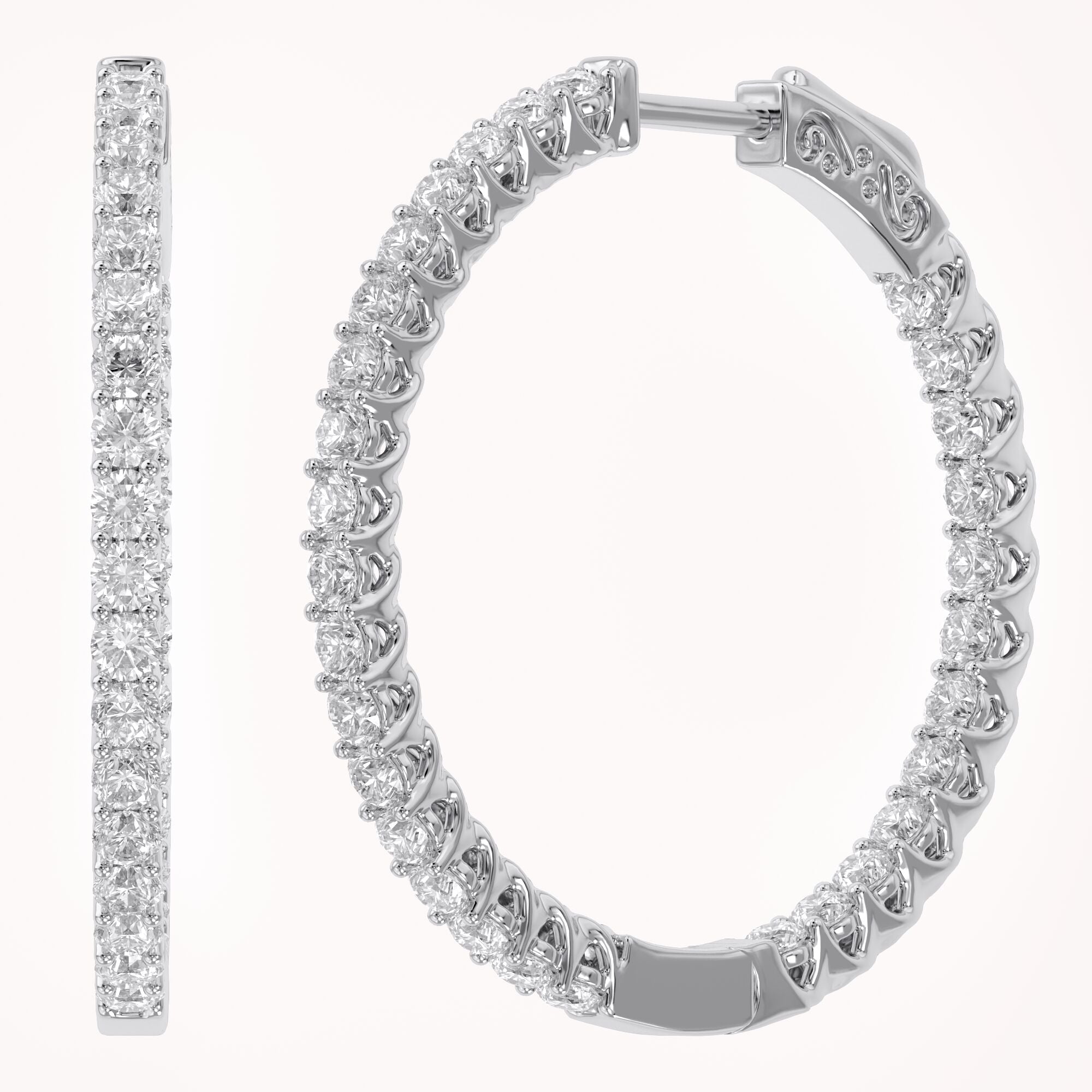 Inside Out Huggie Hoop Earrings Lab Grown Diamond