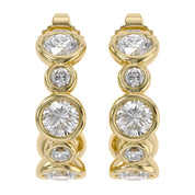 Half Hoop Earrings Bezel Set Lab Grown Diamond