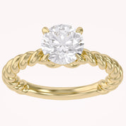 Twisted Rope Solitaire Engagement Ring Lab Grown Diamond
