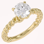 Twisted Rope Solitaire Engagement Ring Lab Grown Diamond