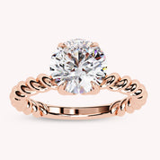 Twisted Rope Solitaire Engagement Ring Lab Grown Diamond